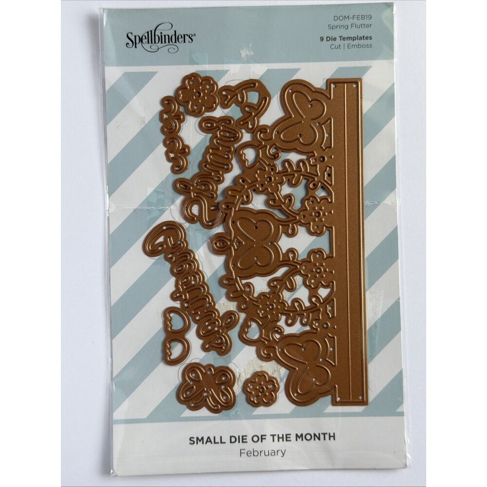Spellbinders Small Die of the Month February 2019 Spring Flutter New Butterflies